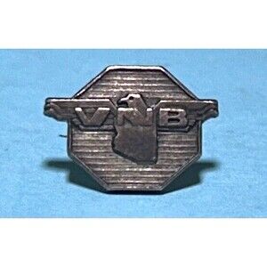 Vintage VNB -Eagle Logo Bank Lapel Pin Tie Tack Sterling